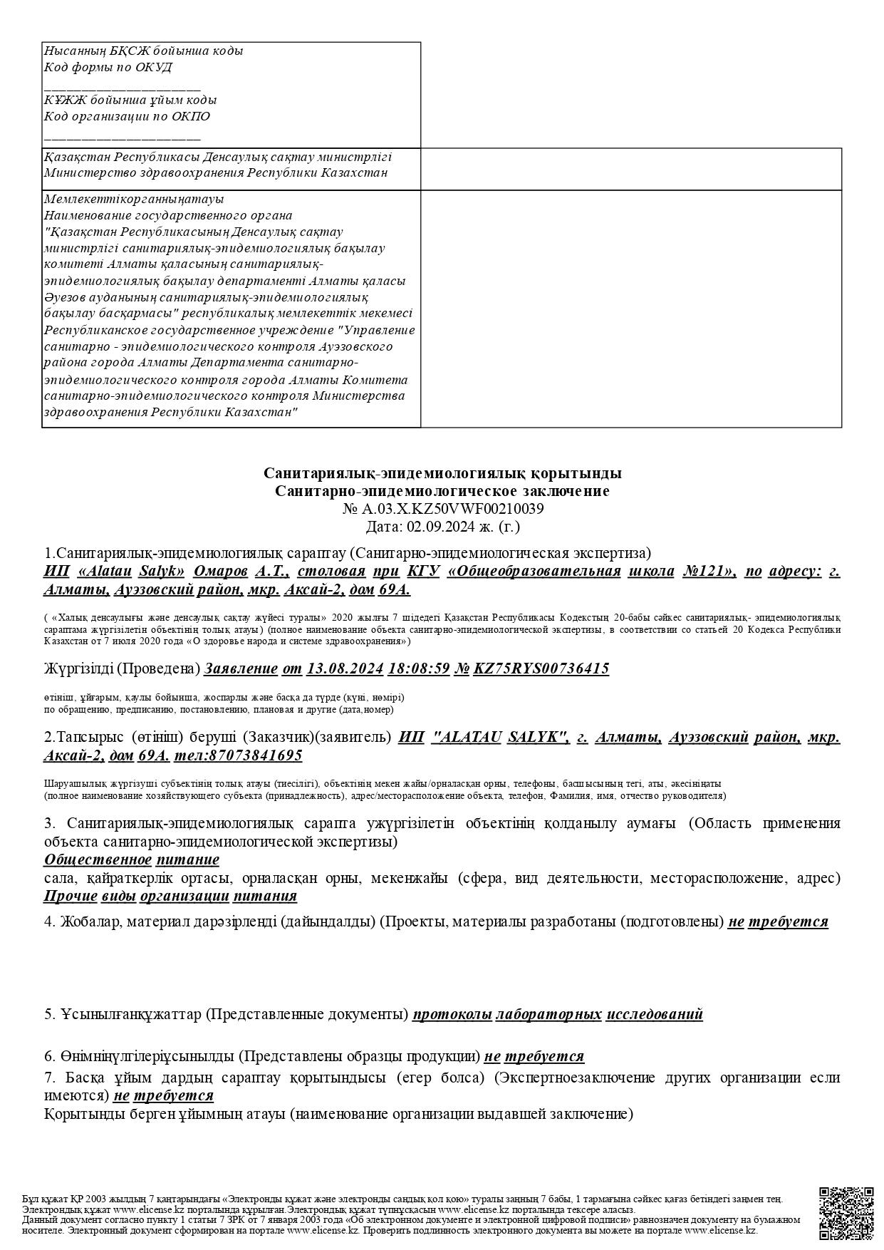 Заключение СЭС