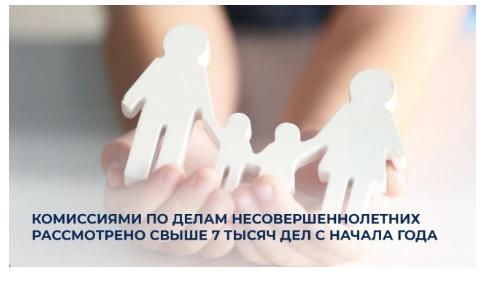 Комиссиями по делам несовершеннолетних рассмотрено свыше 7 тысяч дел с начала года