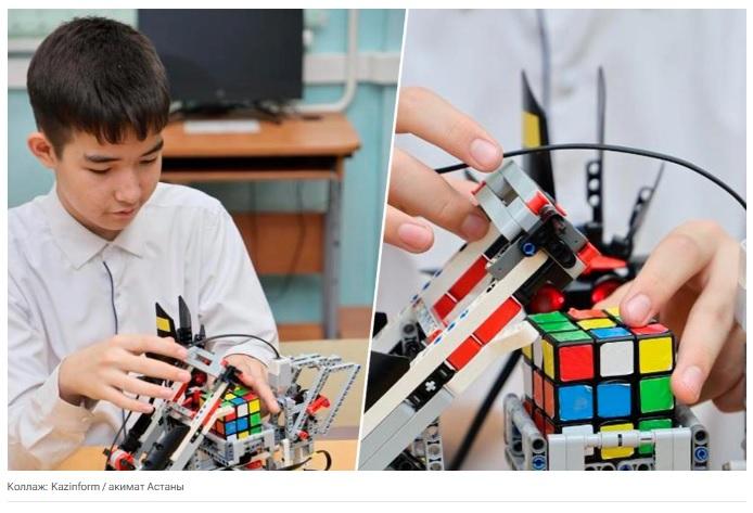 Столичный школьник создал умного робота, который собирает кубик Рубика за минуту